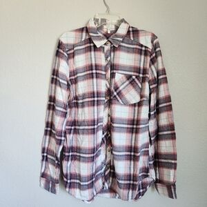 Maurices Pink Plaid Shirt